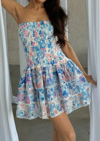 Καϊλή | Strapless Floral Dress