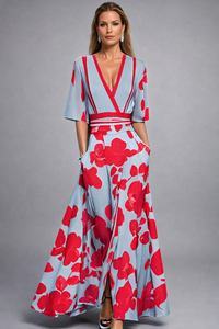 Ελίσα - Κομψό Maxi Φόρεμα με Λουλούδια