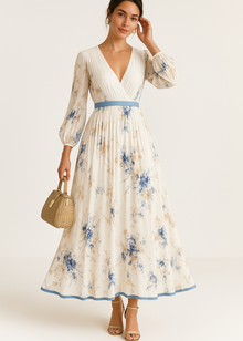 Κέιτι | Κομψό Floral Maxi Φόρεμα
