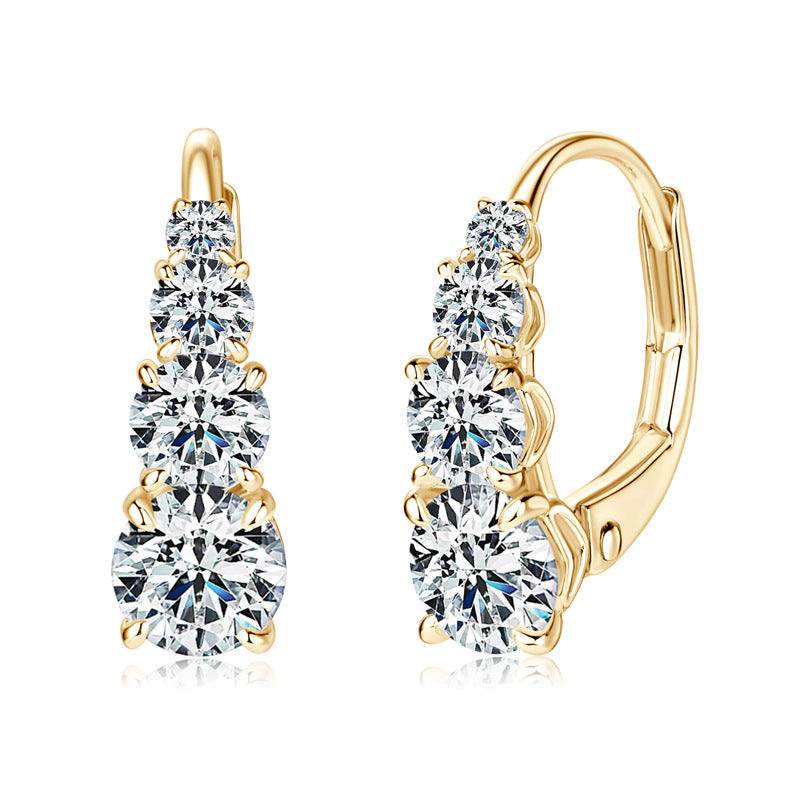 Σκουλαρίκια Τεσσάρων Λίθων Βικτώρια | Χρυσό